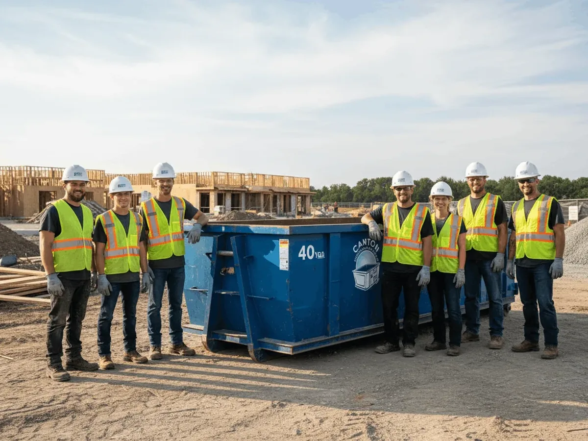 Canton Dumpster Rental Group crew on a construction jobsite
